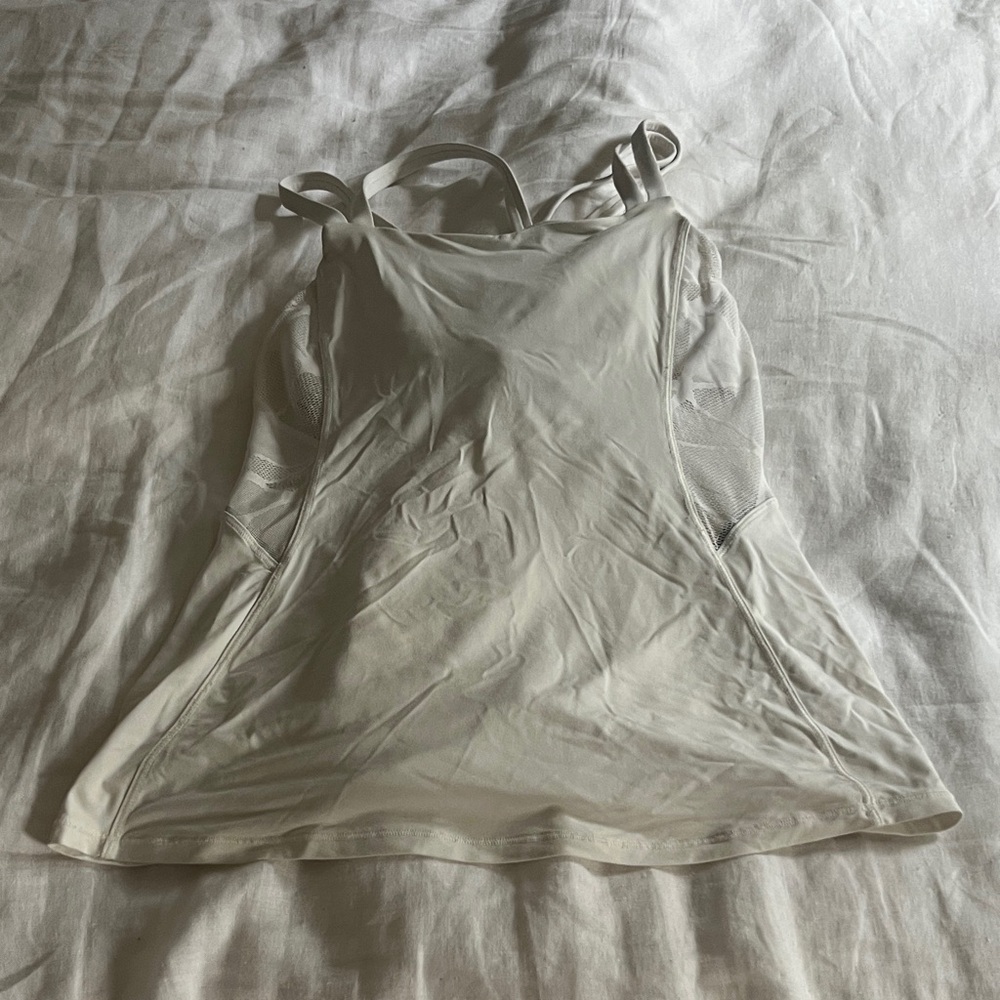 Lululemon White Athletic Tank Top